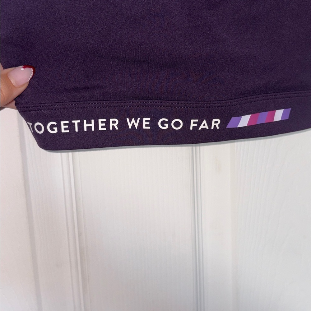 Peloton Racerback Together We Go Far Purple Sports Bra Size S — image 5 of 7
